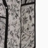 Сумка хозяйственная &laquo;Цветы и бабочки&raquo;, на молнии, 60&times;20&times;45 см, наружный карман, серая