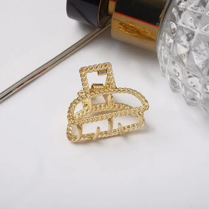 Крабик для волос &laquo;Эмма&raquo;, дуга, 2.5 см, золотистый