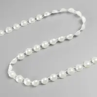 Жемчуг на нитях, плоский, 10 мм, 9&plusmn;1 м, цвет молочный