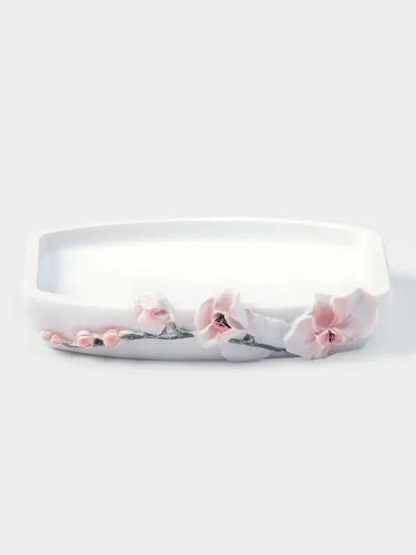 Аксессуары для ванной &laquo;Орхидея&raquo;, 3 предмета, дозатор 580 мл, мыльница, стакан