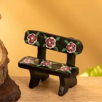 Мебель для кукол &laquo;Скамейка с цветами&raquo;, 6.5&times;3.5&times;6 см, дерево, чёрная