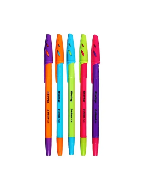 Ручка шариковая Berlingo. Tribase Fuze, синий стержень, узел 0.7 мм, МИКС