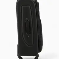 Чемодан на колёсах Royalbag большой 104 л (L), на молнии, с увеличением, кодовый замок, 4 колеса, чёрный