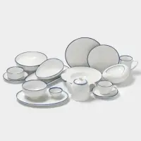 Бульонница с блюдцем Magistro Blue Lagoon, 300 мл, фарфор, белая