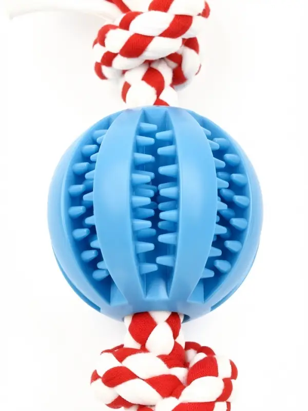 Игрушка собак канатная "2 узла с мячом TPR" до 50 г, до 20 см