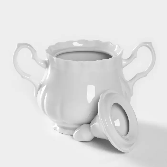 Сахарница Добрушский завод &laquo;Романс&raquo;, 550 мл, фарфор, белая