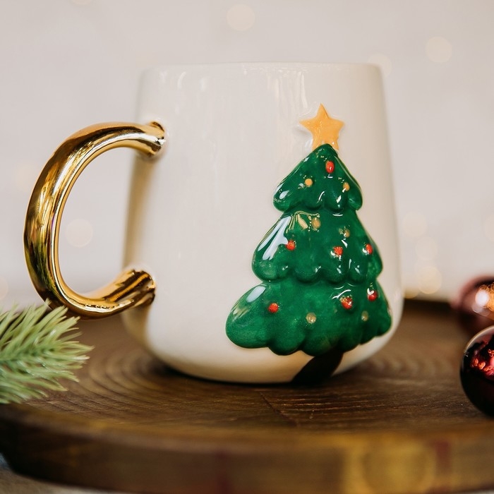 Новый год! Кружка новогодняя керамическая «Ёлочка», 600 мл, цвет белый Новый год! Кружка новогодняя керамическая «Ёлочка», 600 мл, цвет белый