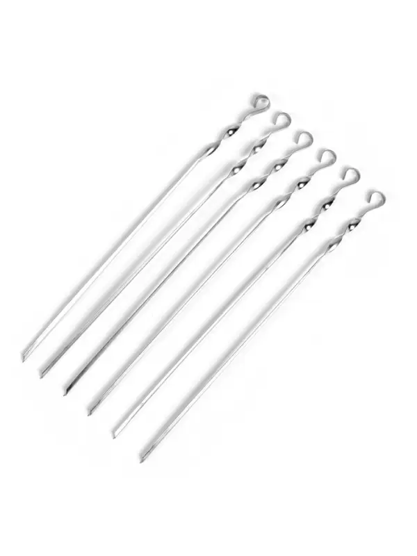 Набор угловых шампуров, 6 шт., 50&times;1 см, толщина 1 мм, нержавеющая сталь