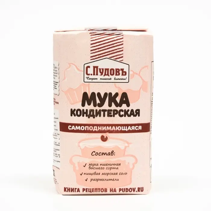 Мука кондитерская самоподнимающаяся С.Пудовъ, 500 г