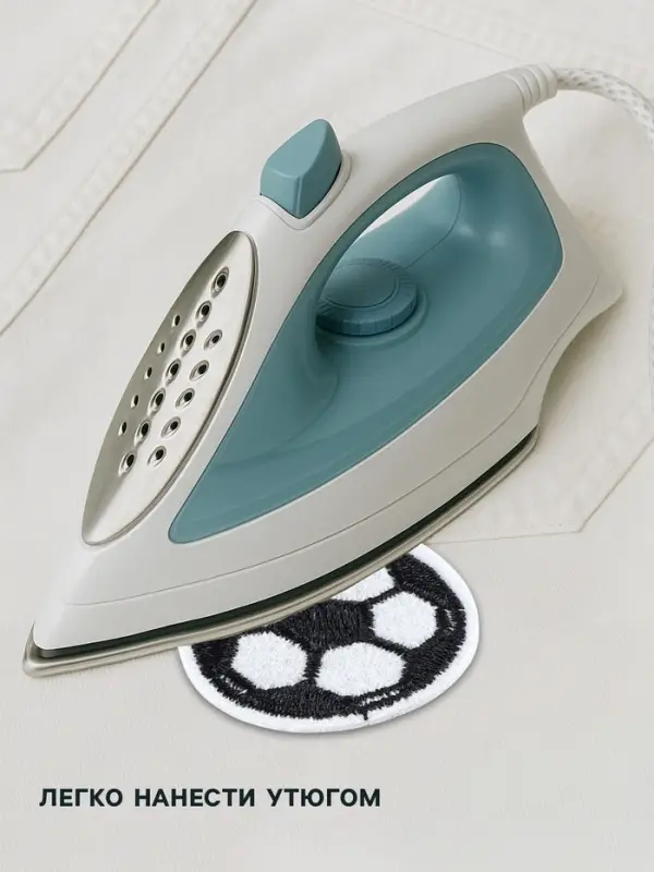 Термоаппликация &laquo;Футбольный мячик&raquo;, d=3 см, белая, чёрная