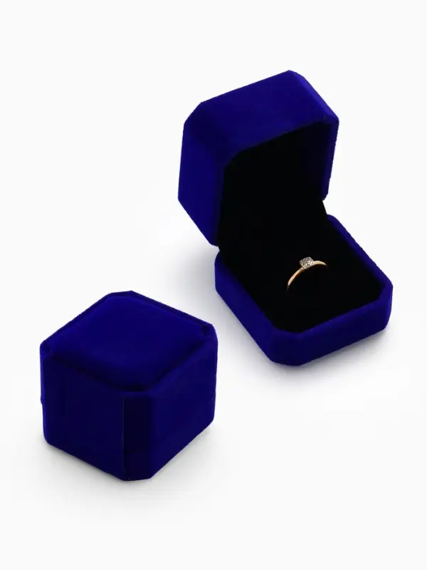 Футляр под кольцо, серьги &laquo;Геометрия&raquo;, бархатный, 5&times;5.5&times;4 см, синий