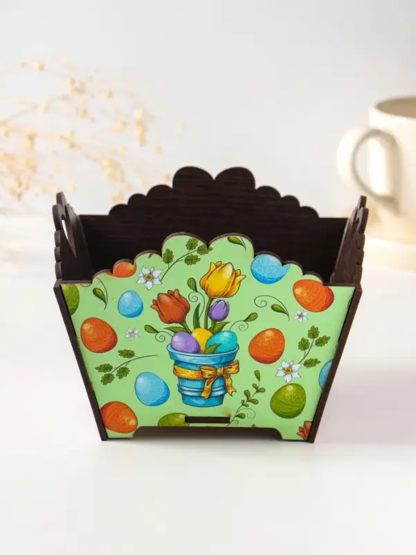 Конфетница квадратная или подставка под пасхальный кулич №1. 10х13х13,5 см