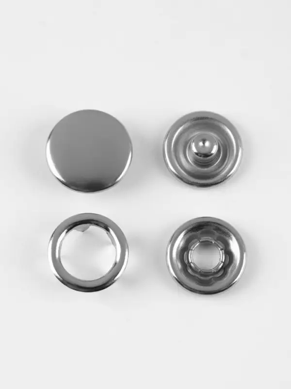 Кнопки рубашечные TEIRA, закрытые, d=9.5 мм, 10 шт., в пластиковом боксе, цвет серебряный