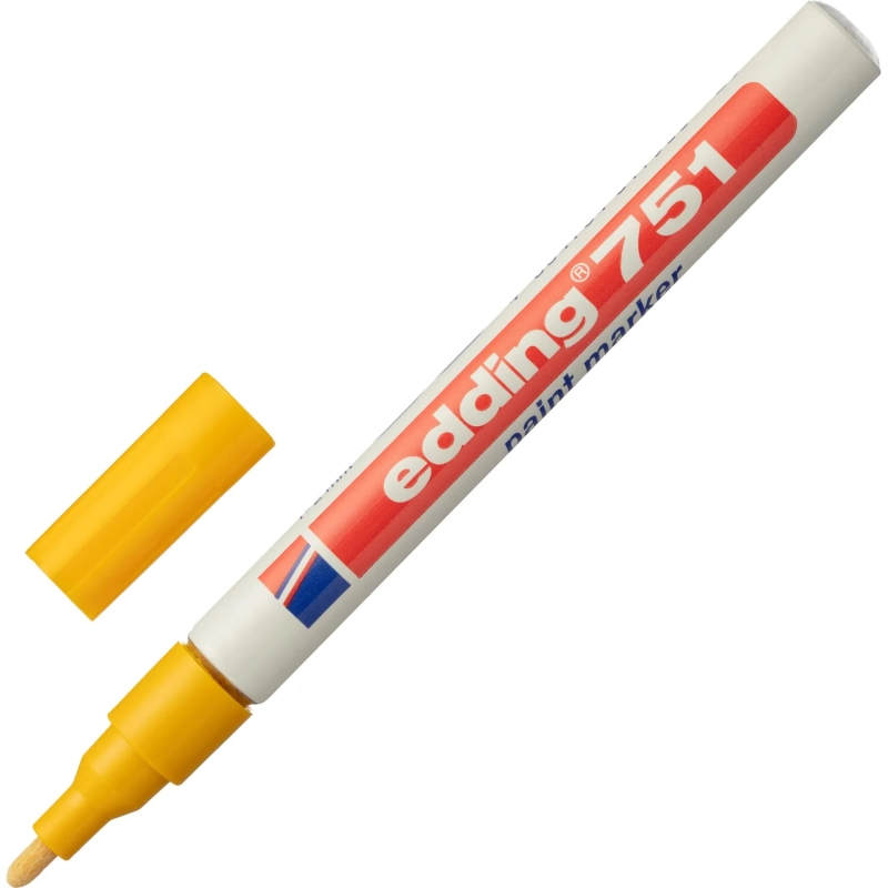 Маркер лаковый EDDING E-751/5 желтый, 1-2мм, мет. корп