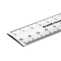 Линейка 15 см ErichKrause Clear, прозрачная