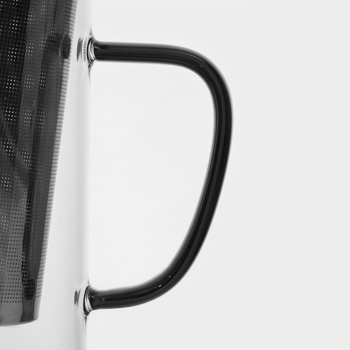 Кружка стеклянная для заваривания с металлическим ситом, 550 мл Кружка стеклянная для заваривания с металлическим ситом, 550 мл