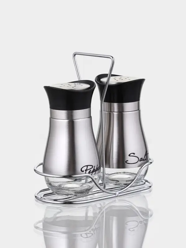 Набор для специй Набор для специй "Сияние.Silver", 2 шт, на подставке