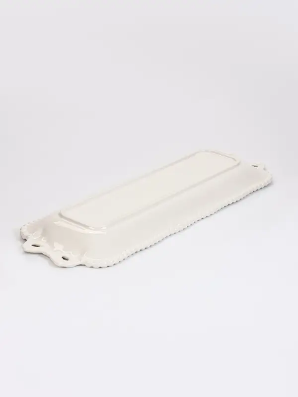 Блюдо сервировочное Pearl, 31&times;10&times;2.5 см, фарфор, белое