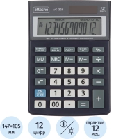 Калькулятор настольный КОМП Attache, AС-225, 12р, дв.пит, серый,147x105x33