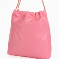 Сумка - мешок женская без застёжки, 35&times;7&times;33 см, со стёжкой, розовая