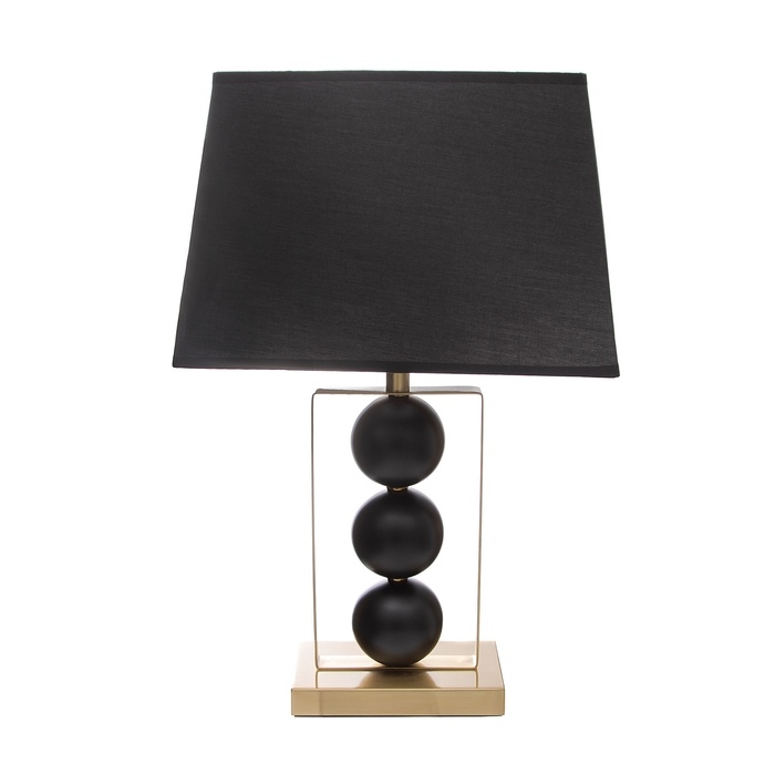 Настольная лампа с абажуром RISALUX «Оливер», Е27, 40 Вт, чёрный-латунь, фигурное основание, 33×22×53 см Настольная лампа с абажуром RISALUX «Оливер», Е27, 40 Вт, чёрный-латунь, фигурное основание, 33×22×53 см