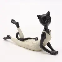 Сувенир полистоун &laquo;Кошка в комбинезоне&raquo;, 22&times;4.5&times;13 см, песочно-чёрный