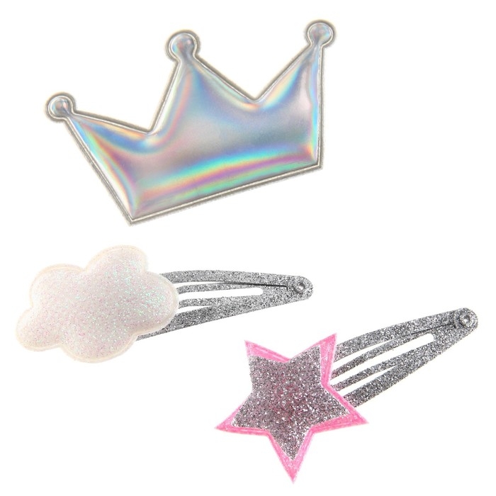 Аксессуары для волос, 4 штуки, ободок-корона и заколки Аксессуары для волос, 4 штуки, ободок-корона и заколки