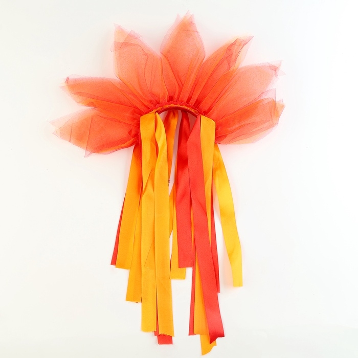 Карнавальный ободок «Лучистое солнце», цвет красно-оранжевый Карнавальный ободок «Лучистое солнце», цвет красно-оранжевый