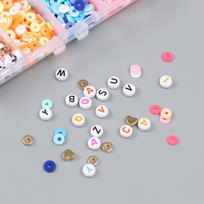 Бусины в шкатулке Бусины в шкатулке "Разноцветные" нить 0,8 мм 5 м 12х8,4х2,2 см