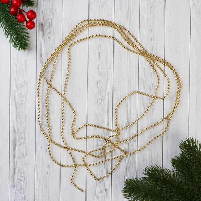 Бусы на ёлку 2,7 м d-4 мм Бусы на ёлку 2,7 м d-4 мм "Шарики" микс