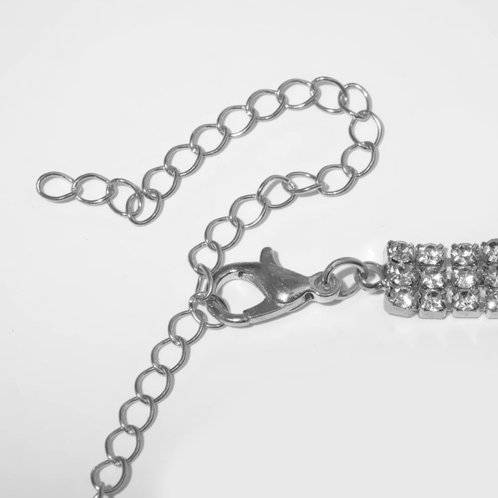 Чокер «Лёд» с жемчугом, цвет белый в серебре, 30 см Чокер «Лёд» с жемчугом, цвет белый в серебре, 30 см