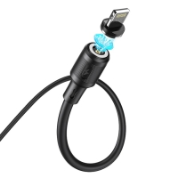 Кабель Hoco X52, Lightning - USB, магнитный разъем, только зарядка, 2.4 А, 1 м, чёрный