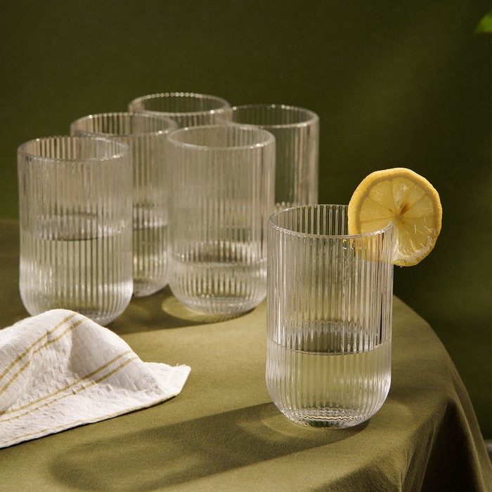 Набор стаканов стеклянный SL Home «Модерн», 400 мл, 8×13 см, цвет прозрачный Набор стаканов стеклянный SL Home «Модерн», 400 мл, 8×13 см, цвет прозрачный
