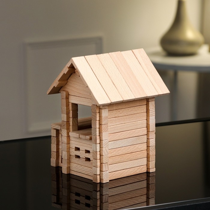 Конструктор деревянный «Домик с верандой», 102 детали, массив бука Конструктор деревянный «Домик с верандой», 102 детали, массив бука