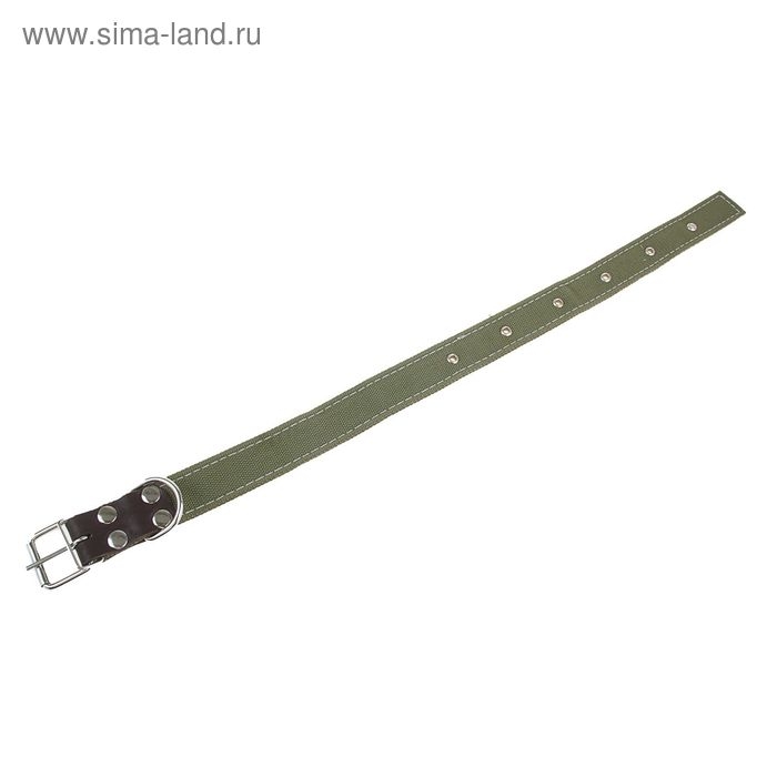 Ошейник брезентовый двухслойный, 72 х 3,5 см, ОШ 52-65 см, тёмно-зелёный Ошейник брезентовый двухслойный, 72 х 3,5 см, ОШ 52-65 см, тёмно-зелёный