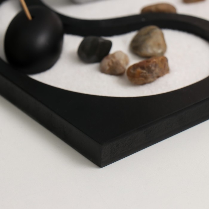 Сад камней Дзен  Сад камней Дзен "Медитация. Инь-ян" песок+аромапалочка 15х15х9,3 см