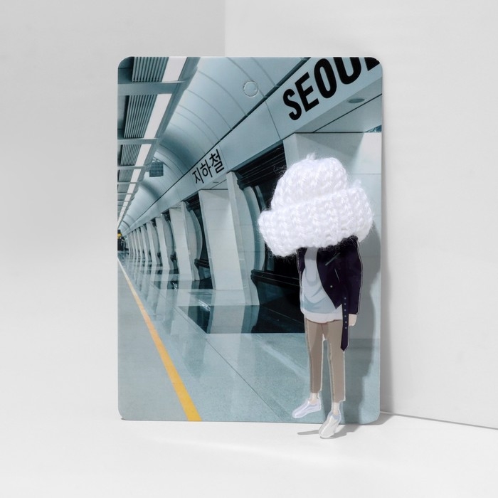 Брошь  Брошь "Девочка" в косухе, цветная в серебре