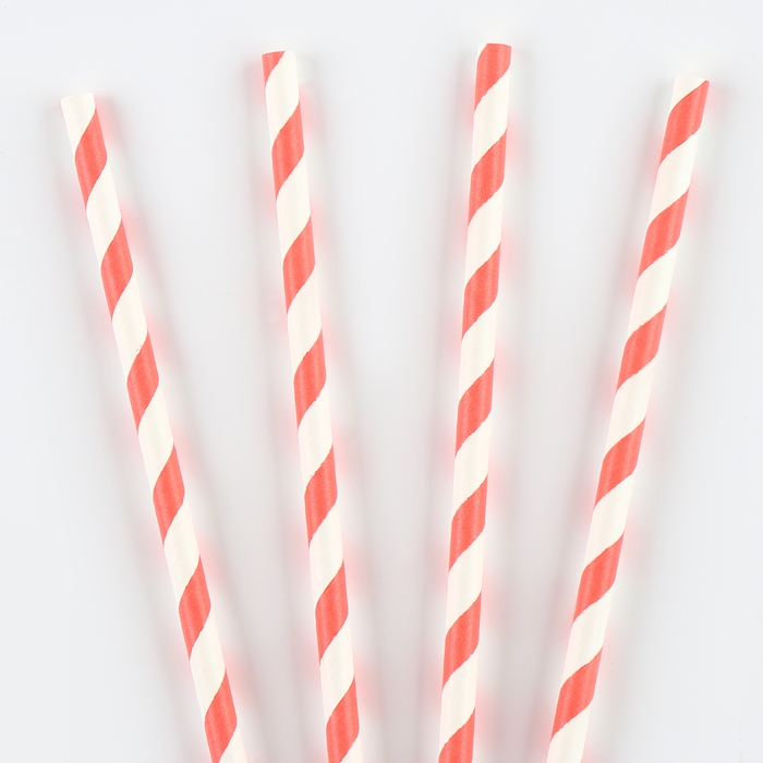Трубочка для коктейля «Спираль», набор 25 шт., цвет бело-розовый Трубочка для коктейля «Спираль», набор 25 шт., цвет бело-розовый