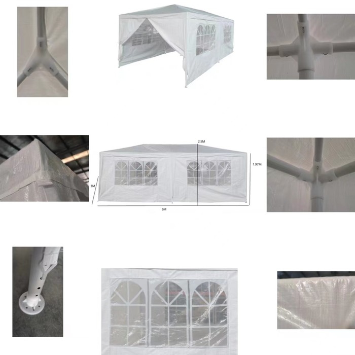 Шатер садовый 6*3м белый, закрытый Шатер садовый 6*3м белый, закрытый