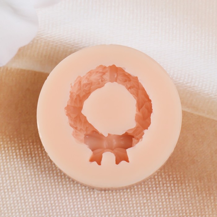 Новогодний молд силикон Новогодний молд силикон "Новогодний венок" 2,5х3х1 см