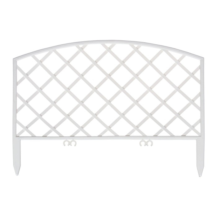 Ограждение декоративное, 35 × 220 см, 5 секций, пластик, белое, ROMANIKA, Greengo