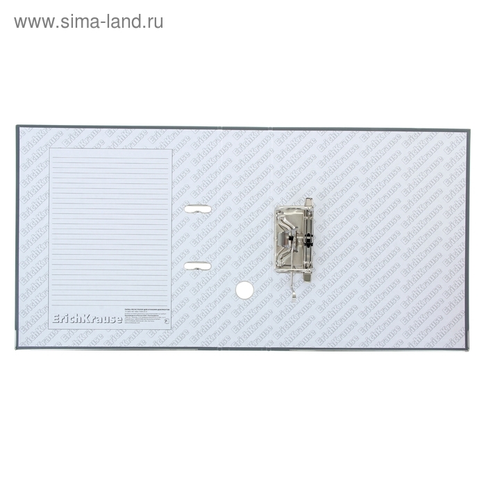 Папка-регистратор А4, 70 мм, ErichKrause Папка-регистратор А4, 70 мм, ErichKrause "Бизнес", собранный, серый, пластиковый карман, металлический кант, картон 2мм, вместимость 450 листов