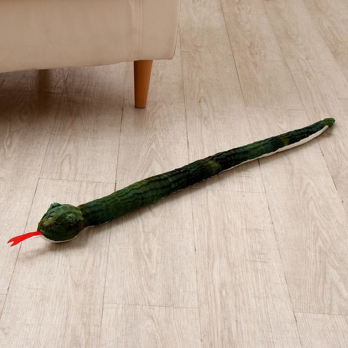 Мягкая игрушка «Змея», зелёная с белым животиком, 95 см Мягкая игрушка «Змея», зелёная с белым животиком, 95 см