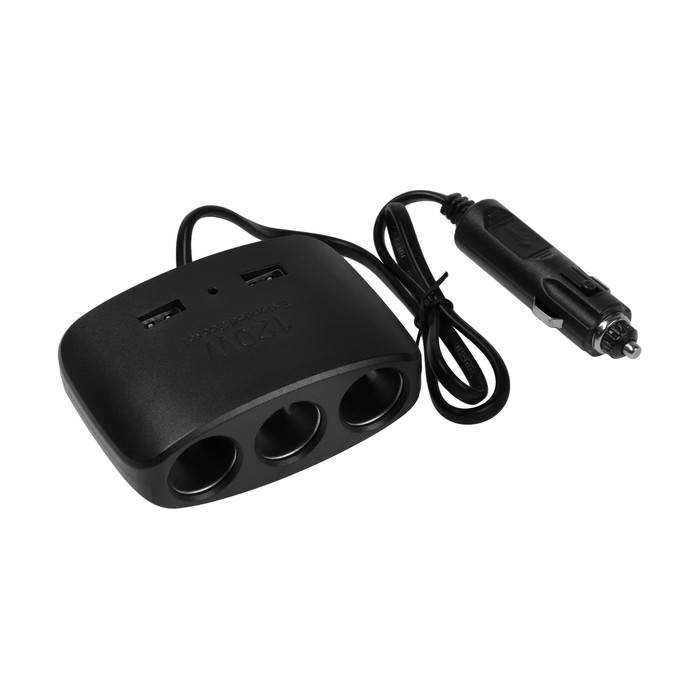 Разветвитель прикуривателя TORSO, 12-24 В, USB 1A, провод 50 см Разветвитель прикуривателя TORSO, 12-24 В, USB 1A, провод 50 см