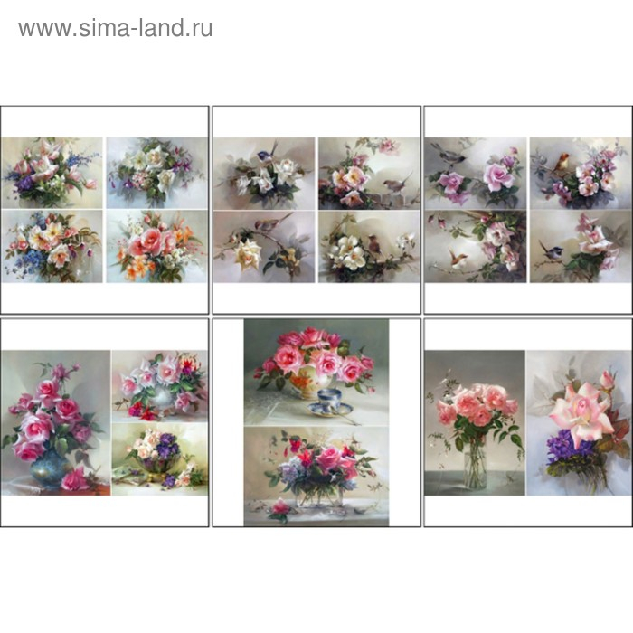 Набор декупажных карт 6 шт «Цветы и птицы» Набор декупажных карт 6 шт «Цветы и птицы»