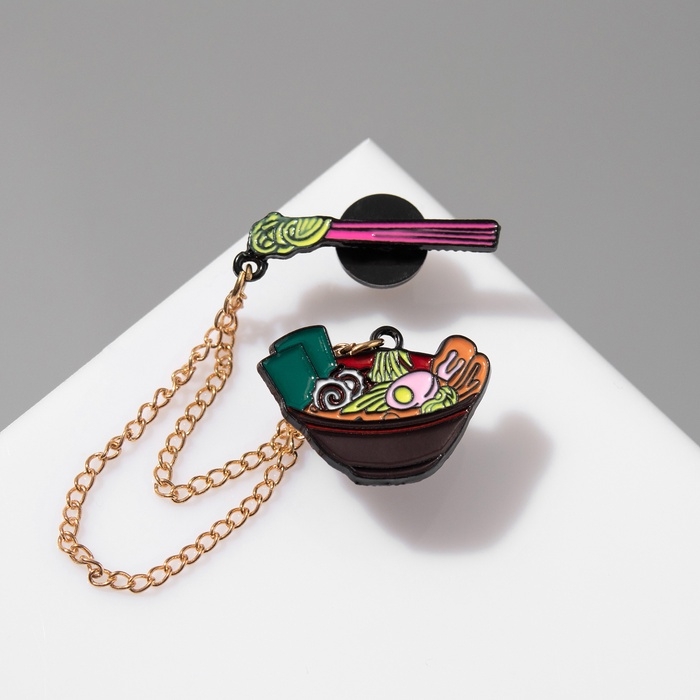 Значок «Япония» рамен, цветной в золоте Значок «Япония» рамен, цветной в золоте