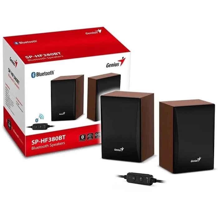Компьютерные колонки 2.0 Genius SP-HF380BT, 2х1.5Вт, USB, дерево Компьютерные колонки 2.0 Genius SP-HF380BT, 2х1.5Вт, USB, дерево