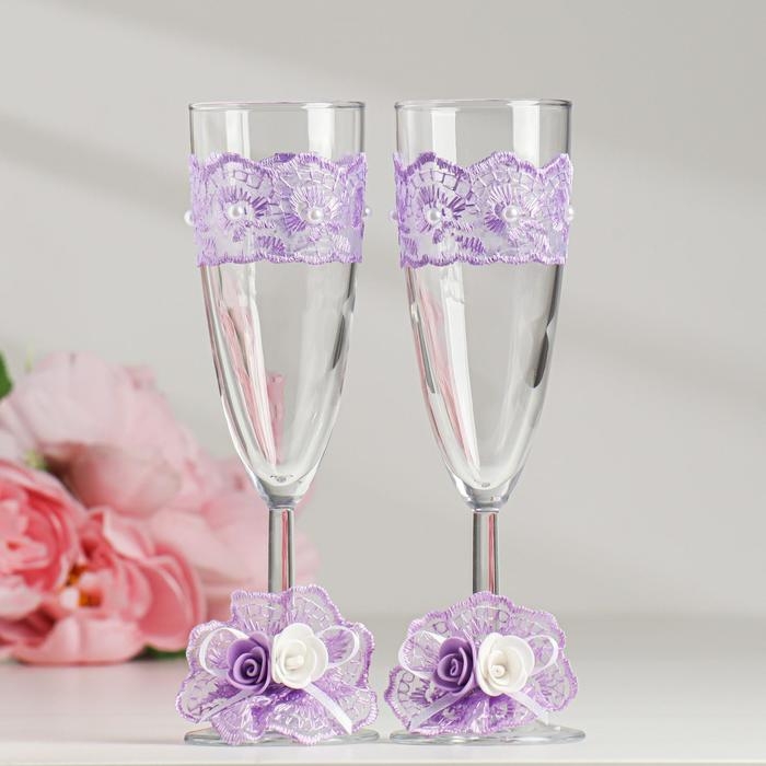 Комплект на стол молодожёнов Комплект на стол молодожёнов "Гармония", сирень