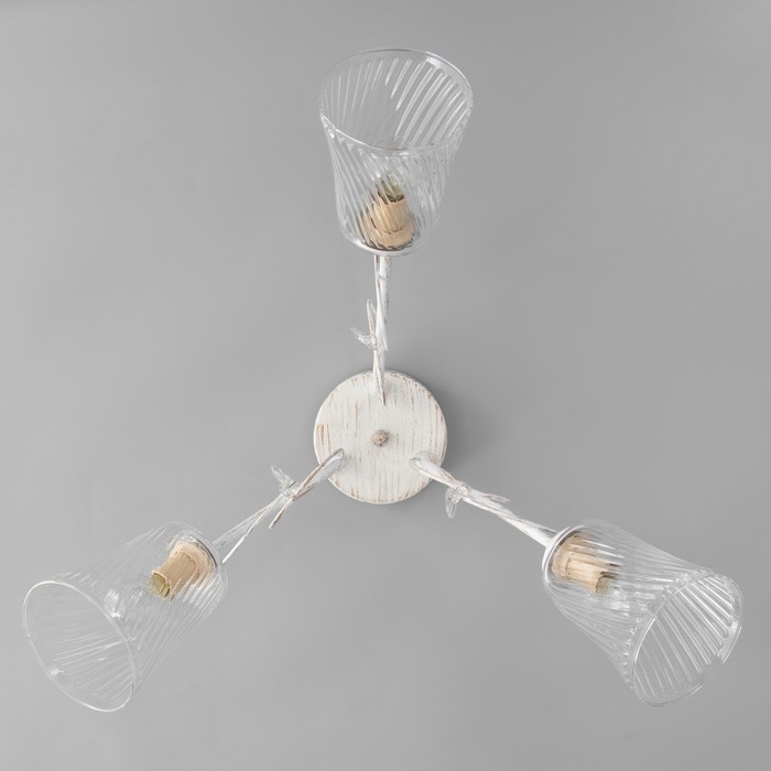 Люстра Люстра "Глория" 3xE14 40Вт белый с золотой патиной 61,5х61,5х27 см BayerLux