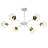 Люстра "Даллас" 6х40Вт E27 белый-золото 83х83х35 см BayerLux